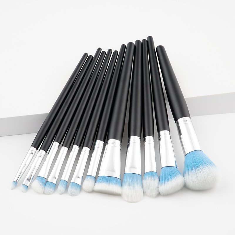 12 pennelli per trucco set strumenti di bellezza pennello per cipria in polvere blu e bianco picco bianco pennello per fondotinta commercio estero transfrontaliero GUJHUI_voghion.com