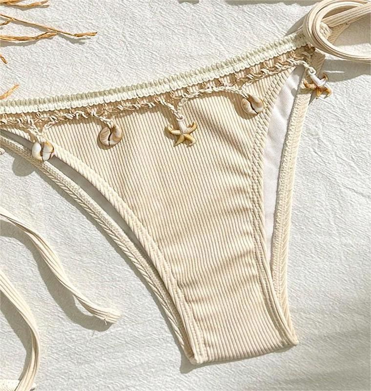 Damenbekleidung Einfarbiger Spitzenbadeanzug Damen Dreipunkt Sexy Strandbikini_voghion.com