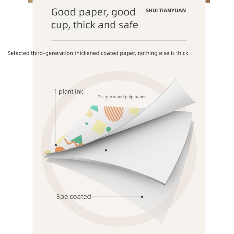 Natural Brown Disposable Paper Cups - Thickened & Durable For Hot/Cold Drinks For Household Commercial Office_voghion.com