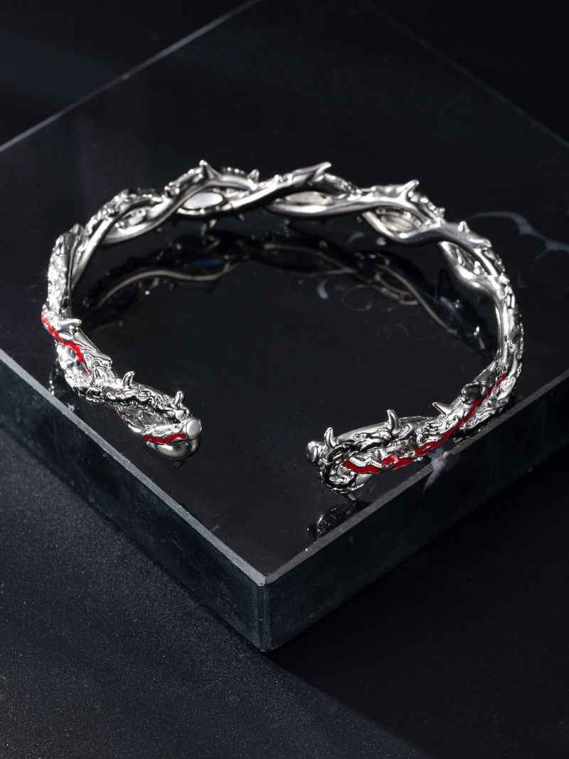 Braccialetto europeo e americano con occhio di gatto con spina scura in lega, gioielli alla moda hip hop_voghion.com