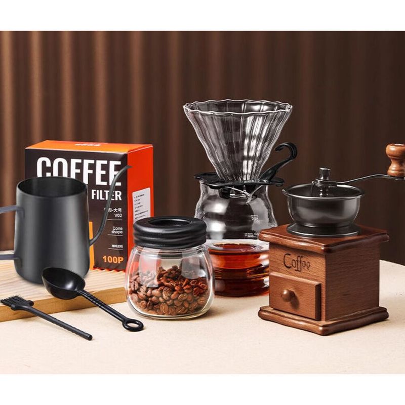 Small Home Brew Set Equipment Coffee Bean Manual Hand Crank Grinder_voghion.com