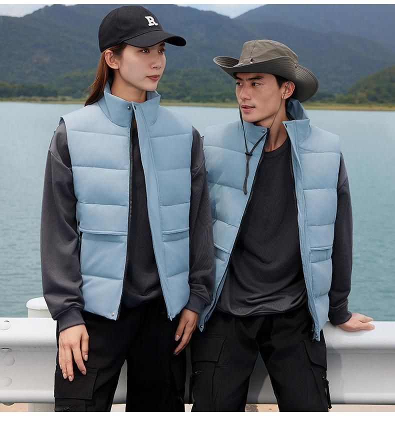 Parker Business-Daunenweste aus Baumwolle für Herren, Herbst/Winter, mit Reißverschluss und Stehkragen, warmes und vielseitiges Tanktop für den Arbeitsalltag_voghion.com