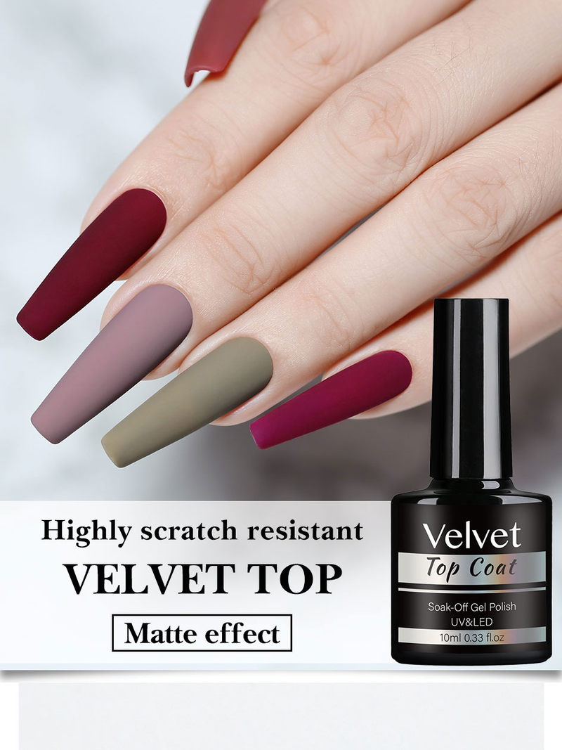 Arte Clavo Matte Velvet Top Coat UV Gel Soak Off 10ml Lack Semi-permanent Nagellack Seal Gel Polish Nagelkonst Dekorationer Verktyg_voghion.com