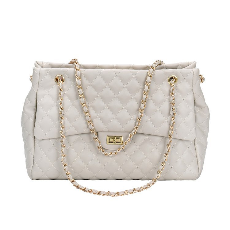 Big Bag Women's 2023 New Trendy Lingge Chain Bag Korean Version One Shoulder Crossbody Bag Fashion Embroidery Handbag_voghion.com
