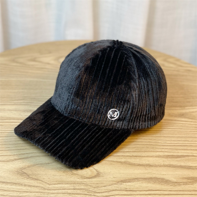Nouveau chapeau M en velours de lapin de Jade pour femmes automne et hiver chapeau de langue de canard polyvalent ins petite et tendance marque coréenne polyvalente Alphabet Baseball_voghion.com