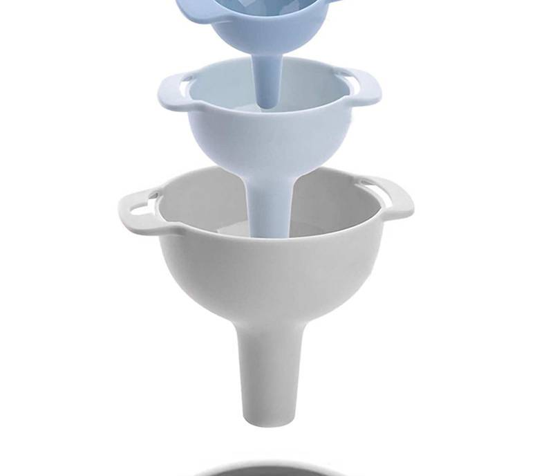 4-Piece Plastic Funnel Set - 4-in-1 Multi-Functional Kitchen Funnel for Oil Pouring, Liquid Dispensing, and Filtering_voghion.com
