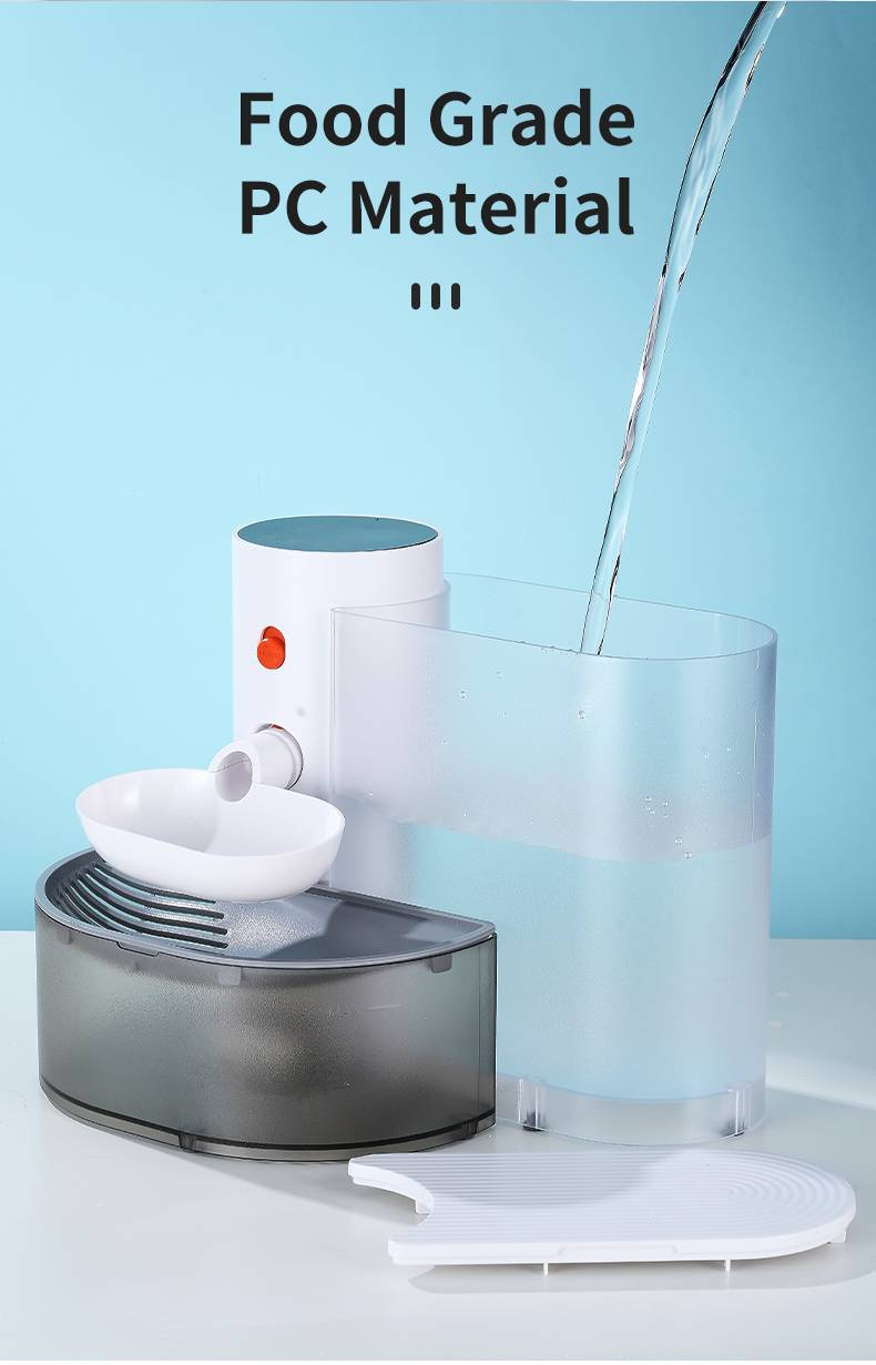 Intelligenter, per USB wiederaufladbarer Trinkbrunnen für Haustiere: 304,5 ml, Selbstbefüllung, Abfalltrennung, ohne Kartusche, Kippfunktion zum Trinken, 2000 mAh 18650 Akku_voghion.com