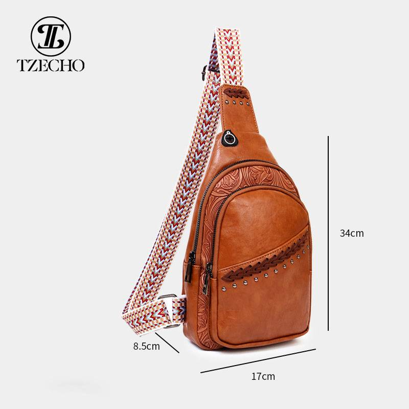 Damentaschen Spleißen Hüfttasche Messenger Bag Damen Brusttasche Echtes Leder Schultertasche_voghion.com