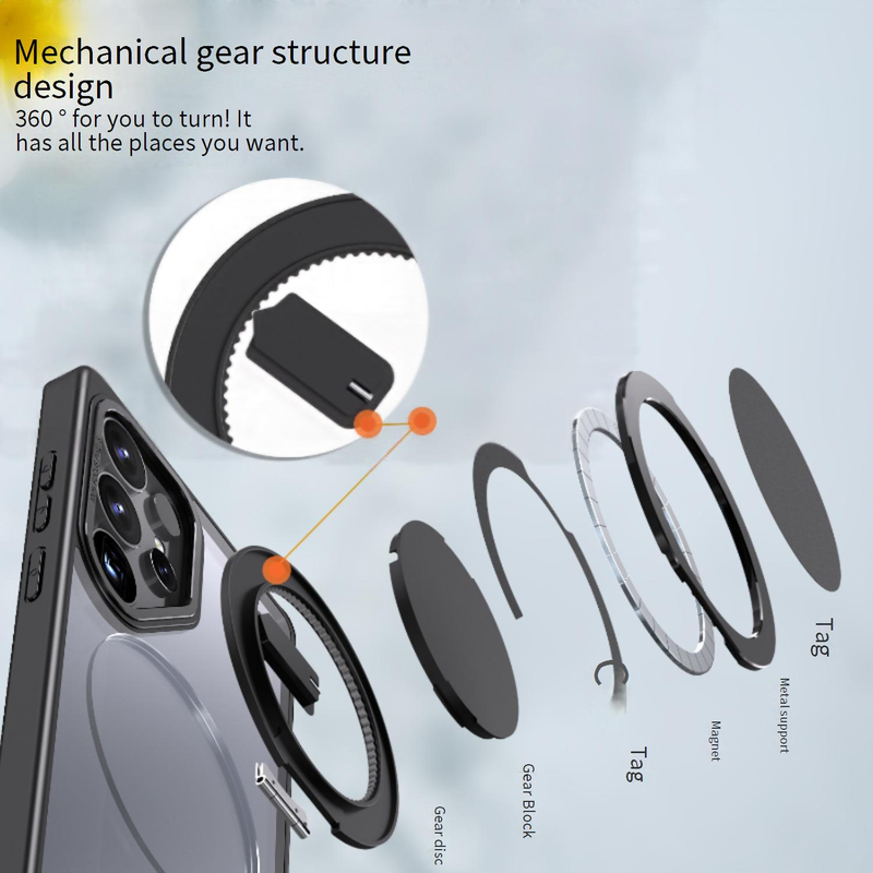 Telefonkastenabdeckungen Super Wing C anwendbar auf Samsung S25Edge Auto Magnetische Saugnapf Anti-Fall-Mobiltelefon-Hülle Getriebe Fulcrum-Halter S24_voghion.com