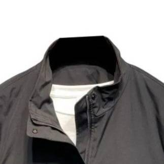 Herren-Arbeitsjacke für den Frühling – trendiger Stehkragen-Reißverschlussmantel, Slim Fit, lässige Streetwear mit Knopfdetails (Schwarz/Grün, M-3XL)_voghion.com