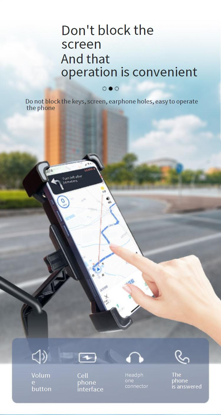 Universelle Fahrrad-Telefonhalterung für Motorrad, E-Bike und Mountainbike – stoßfeste Telefonhalterung für Lenker/Rückspiegel, verstellbar und sicherer Halt_voghion.com