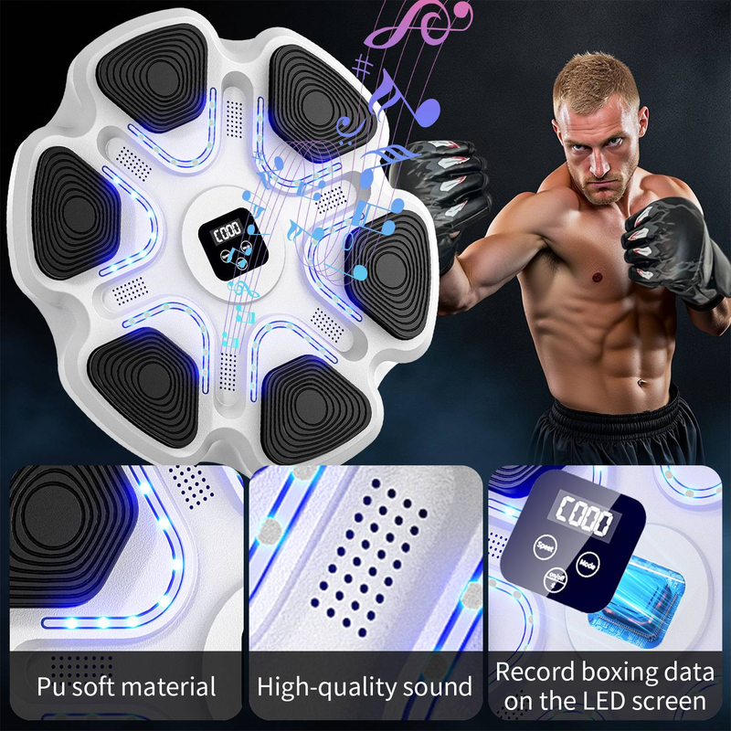 Model Smart Music Boxing Machine For Adults Kids, Training Machine With LED Electronic Wall Mounted, Home Indoor Workout Equipment With Boxing Gloves_voghion.com