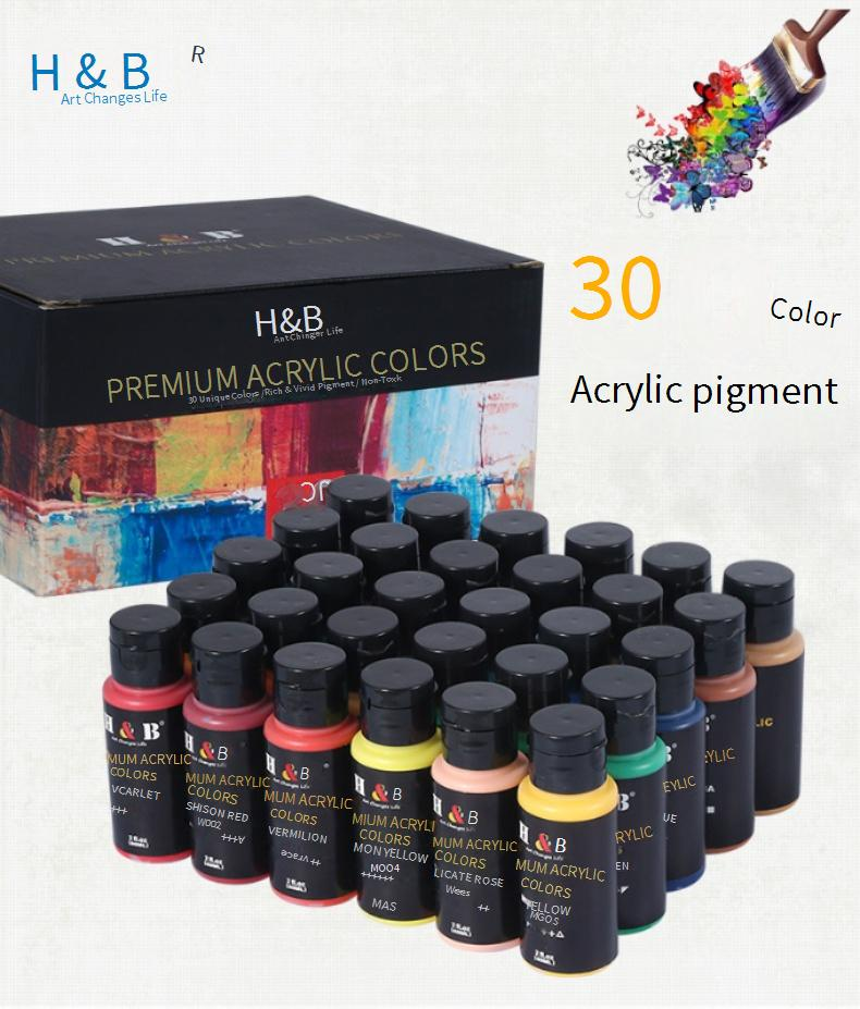 Professional Acrylic Paint Set - 30 Vibrant Colors (60ml/Tube) For Canvas, Wall Art, Crafts & Logo Design - Non-Fade, Waterproof_voghion.com