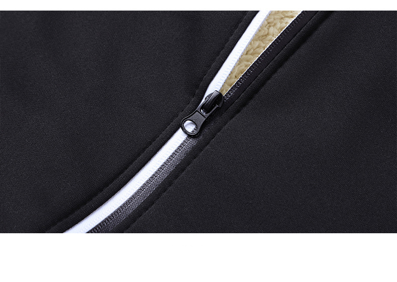 Herrenbekleidung Fleece-gefüttertes Kapuzen-Sweatshirt mit Reißverschluss, warme Winter-Freizeitjacke für Herren (Schwarz, Weiß, Armeegrün, Marineblau, Dunkelgrau, Hellgrau)_voghion.com