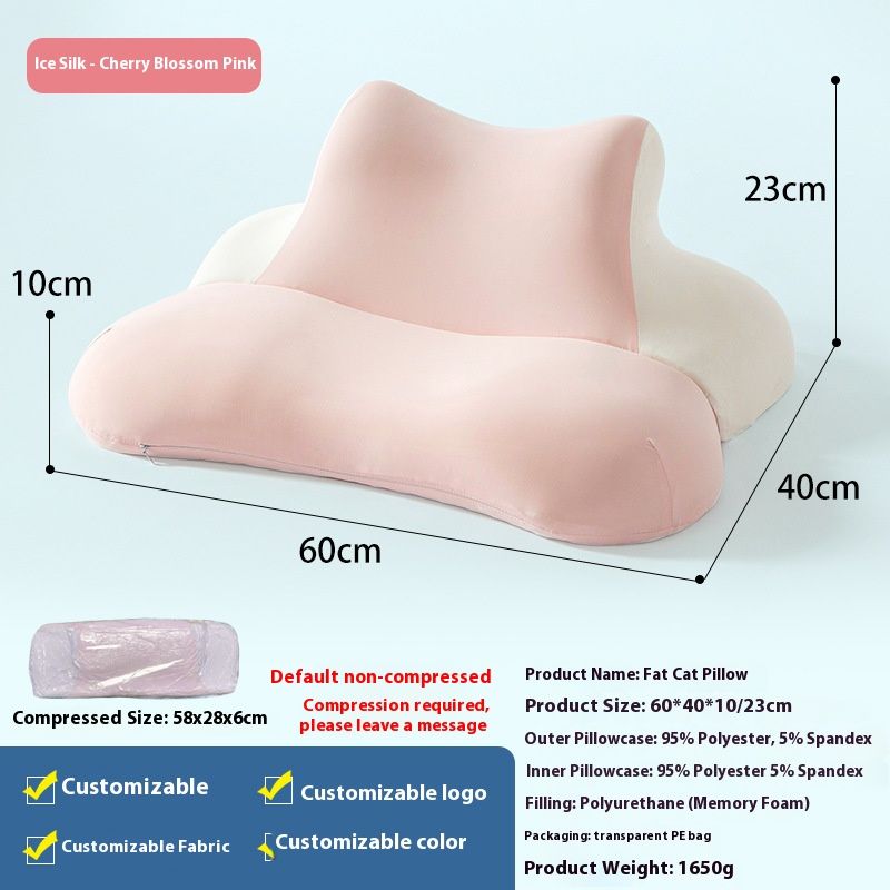 Cuscino multifunzionale in memory foam per pisolini alla scrivania e supporto per il collo - Opzioni di rivestimento in seta ghiacciata rinfrescante e peluche (grigio, blu, verde, rosa)_voghion.com
