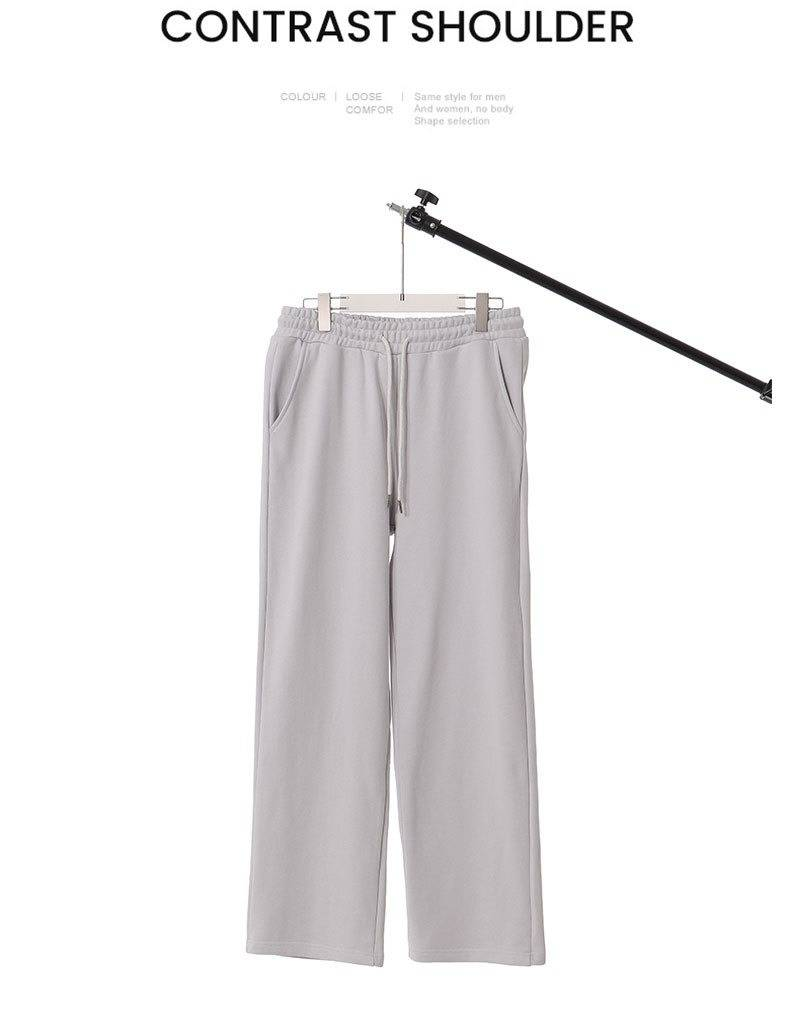 420GSM Loopback katoenen cargojoggingbroek – herenjoggingbroek met rechte pijpen en kangoeroezak (middelhoge taille, zware fleece, strijkvrije afwerking)_voghion.com