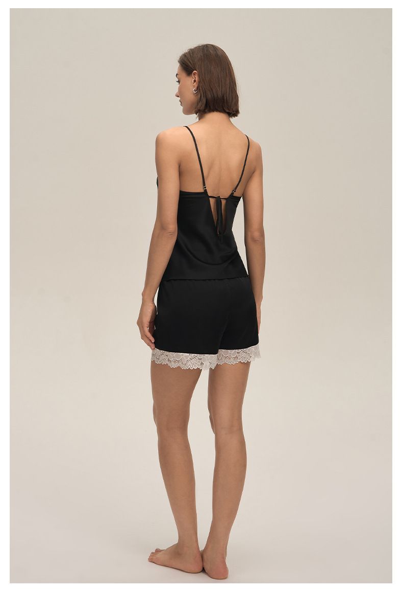 Suspender Shorts Two-piece Set Pajamas Women's Loungewear Set_voghion.com