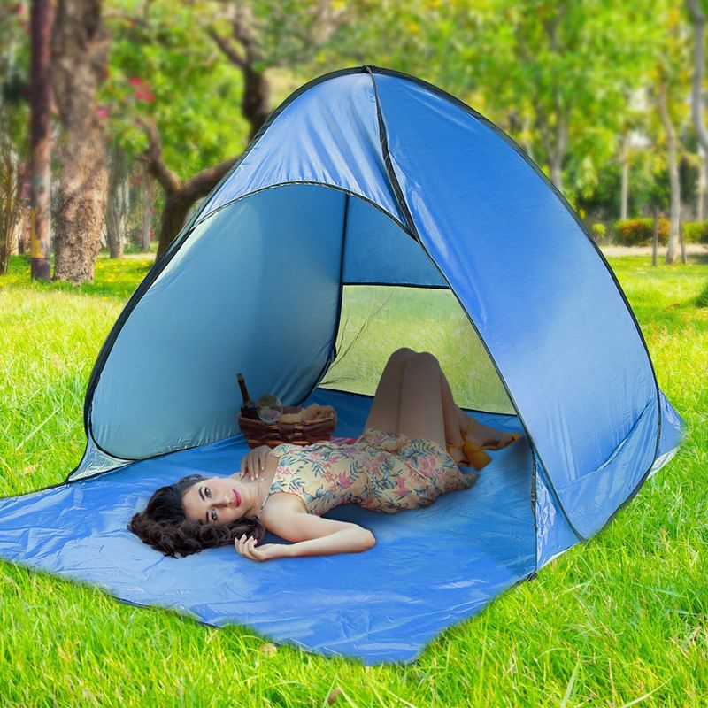 Pop Up Beach Tent Sun Shade Shelter Anti-UV Automatic Waterproof Tent Canopy For 2/3 Man W/ Net Window Storage Bag For Outdoor Beach Camping Fishing Park Lake_voghion.com