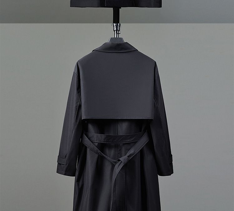 Giacca a vento di media lunghezza primaverile e autunnale da uomo coreano, cappotto doppiopetto alla moda britannico_voghion.com