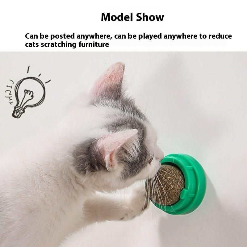 Natural Catnip Cat Wall Stick-on Ball Toy Scratchers Treats Healthy Natural Removes Balls Cat Pet Supplies 1PC_voghion.com