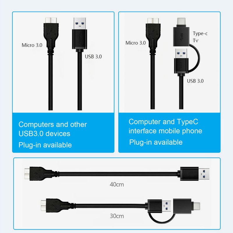Dysk twardy Uniwersalny, stabilna transmisja Zgodność Przechowywanie danych USB3.0/Type-C 3.1 Zewnętrzny dysk twardy SATA 2,5 cala_voghion.com