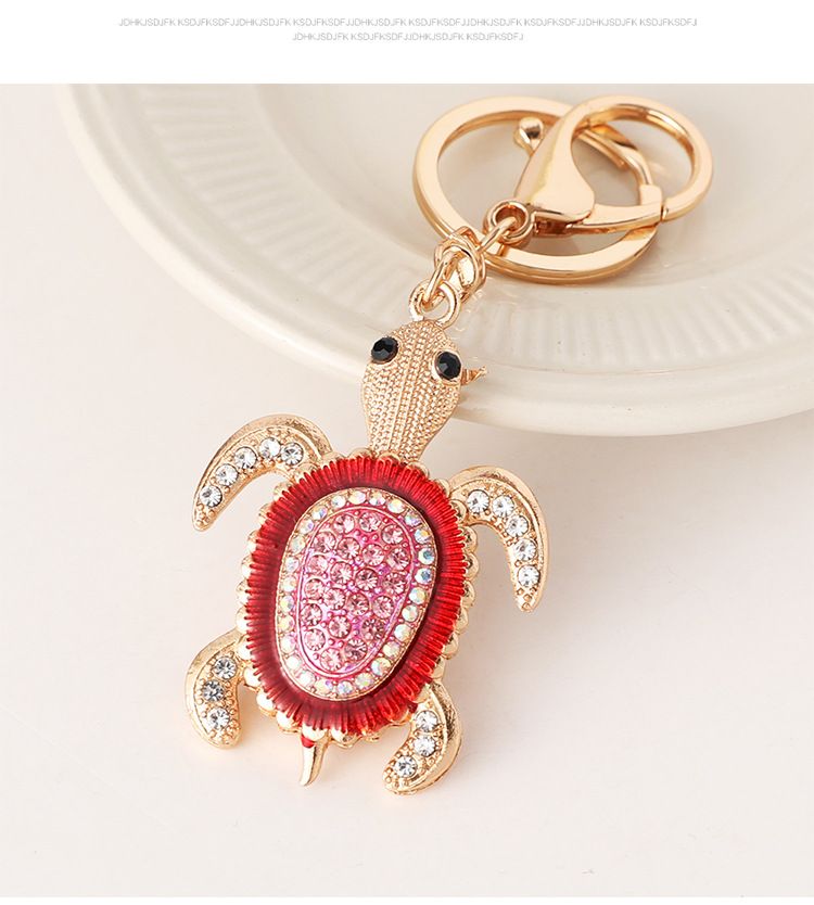 Eingelegter Diamant Kleines Auto Metall Niedliche Schildkröte Für Männer Und Frauen Paar Tasche Anhänger Schlüsselanhänger_voghion.com