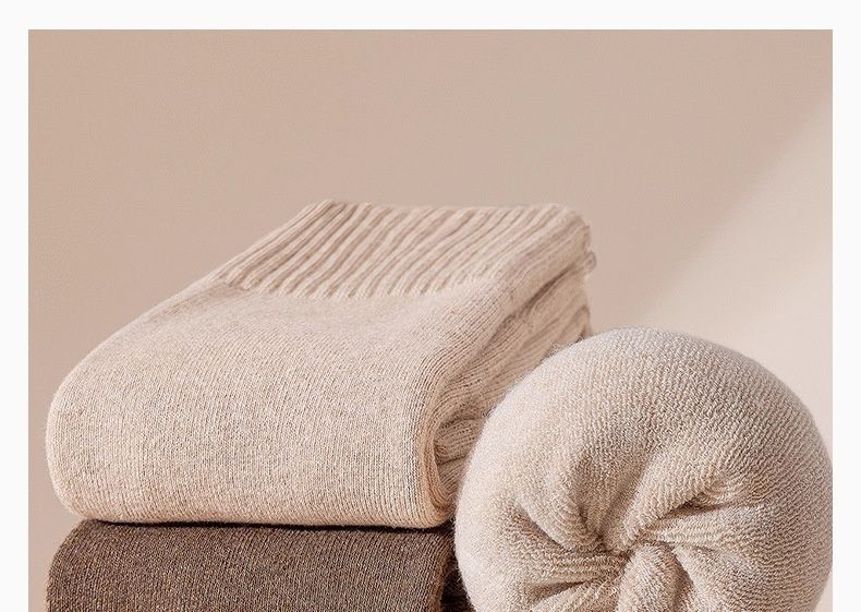 Voyage Knee Pads Women Autumn Winter Over-the-Knee Leg Warmers Terry Fleece Thickened Warm Non-Slip Black Women's Long Socks_voghion.com