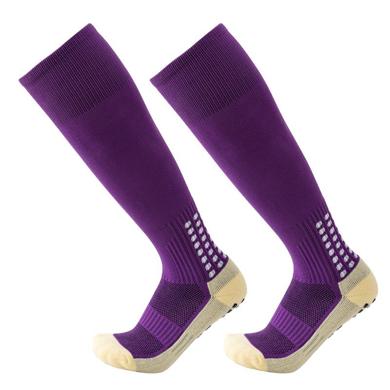Calzini da uomo, lunghi, a tubo, con pois, da calcio, per adulti, antiscivolo, a metà tubo, spessi, assorbenti del sudore, resistenti all'usura, con fondo in asciugamano._voghion.com