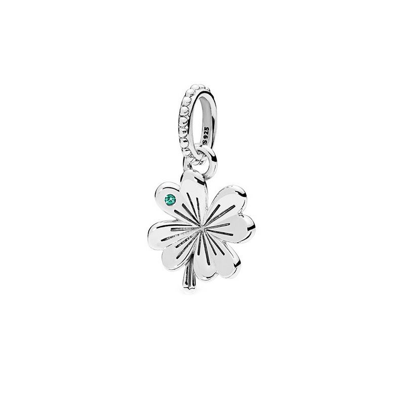 Dora Bianco Rame Placcato Argento Magnolia Fiocco di Neve Ciondolo Quadrifoglio Ciondolo Perline Fai da Te Accessori Perline_voghion.com