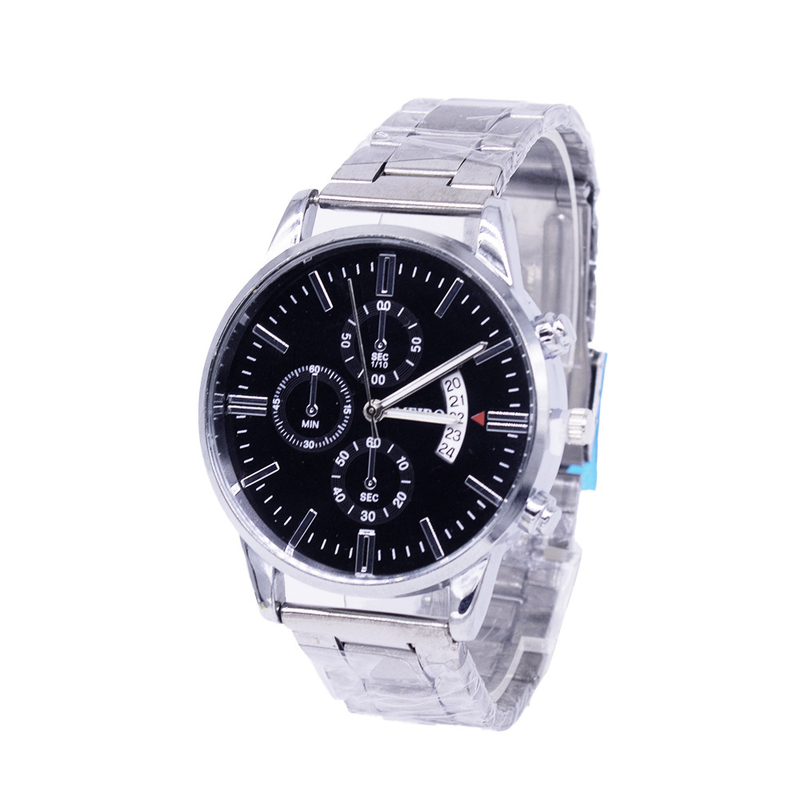 Handgelenk Zweiteiliges Armband-Set Business Fashion Kalender Nicht-mechanische Herrenuhr_voghion.com