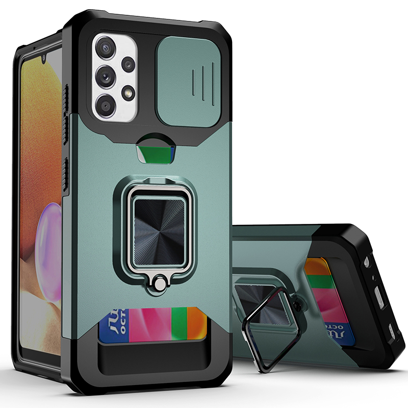 Slide Camera Lens Protector Armor Case For Samsung Galaxy A03S A12 A13 A14 A22 A23 A32 A33 A34 A42 A52 A53 A54 A72 A82 Card Slot Bumpers Ring Cover_voghion.com