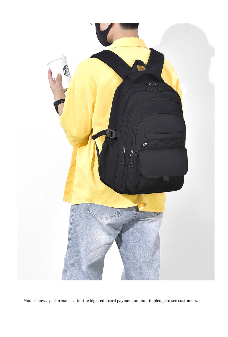 Zaino unisex per studenti con tasche multiple, zaino multifunzionale di grande capacità in stile coreano per coppie, design resistente e semplice_voghion.com