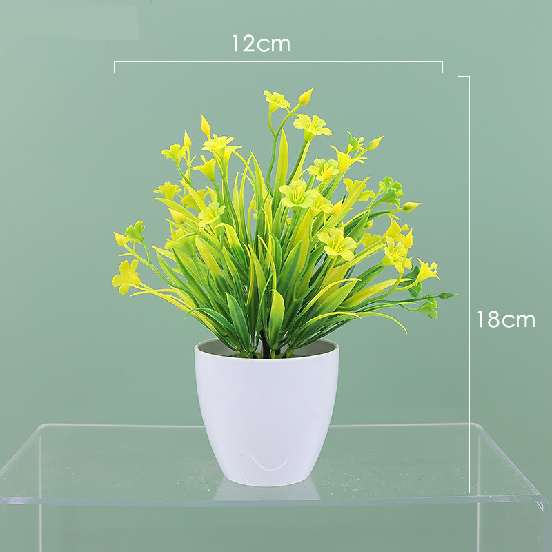 Hjemmemøbler simulerte blomster og grønne planter små ornamenter kunstige plastblomster små tre bonsai dekorative blomsterpotteplanter_voghion.com