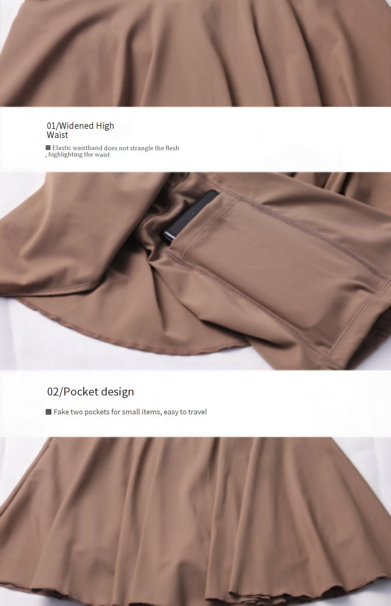 Women’s Clothing Summer Quick Drying Short Skirt Badminton Sports Skirt High Waist Anti Exposure A Line Marathon Running Fitness Tennis Skirt_voghion.com