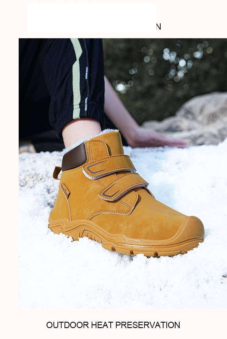 Kids' Outdoor Hiking Warm Martin Boots - Winter Snow Boots With Thick Insulation, High-Top Comfortable Shoes For Boys And Girls_voghion.com
