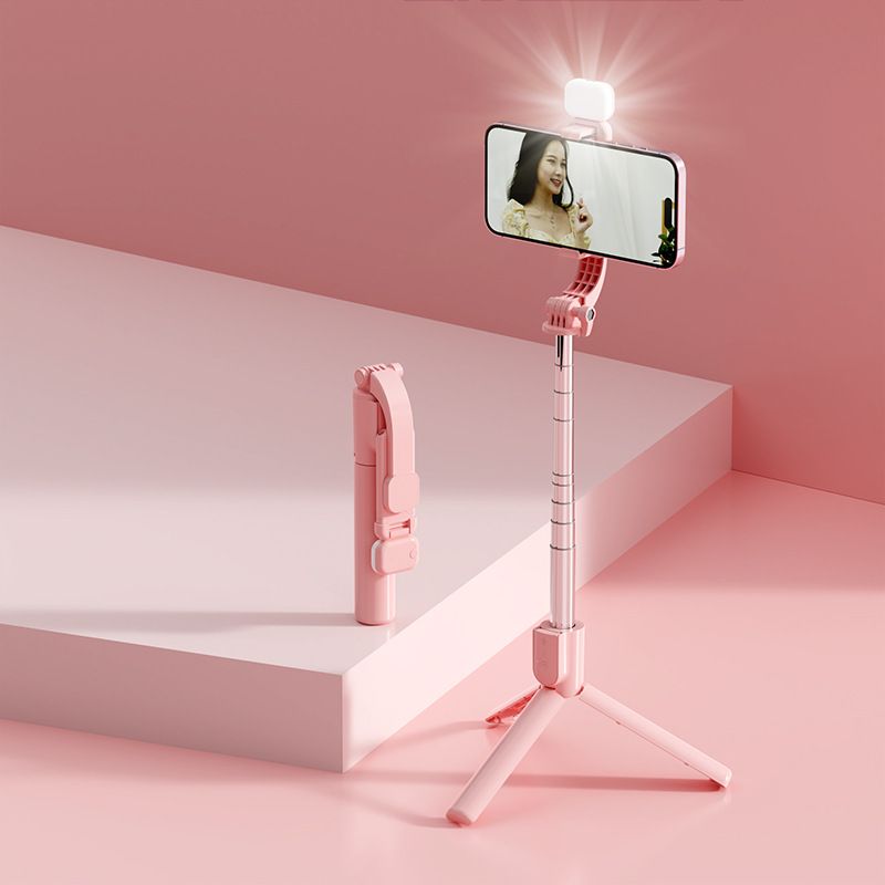 Hot Selling Bluetooth Phone Selfie Stick Multifunctional Live Streaming Camera, Fill Light, Fold In One Three Legged Phone Holder_voghion.com