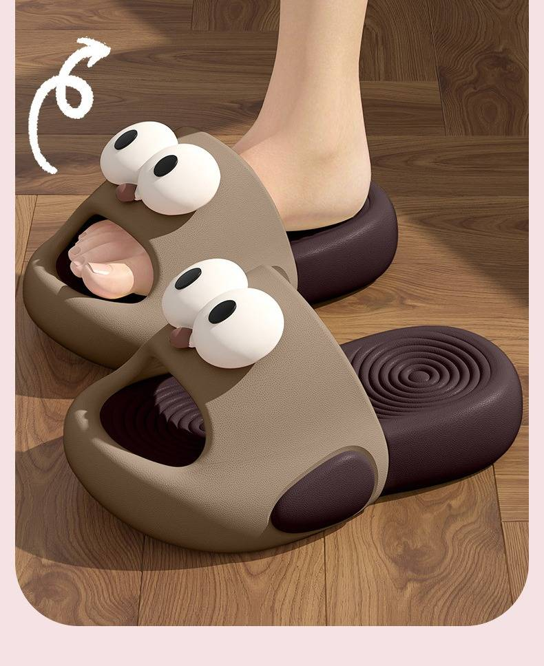 Sommerpantoffeln für Jungen mit niedlichen großen Augen – Dicke Sohle, rutschfest, atmungsaktiv, Unisex-Kindersandalen für drinnen und draußen (verschiedene Farben und Größen)_voghion.com