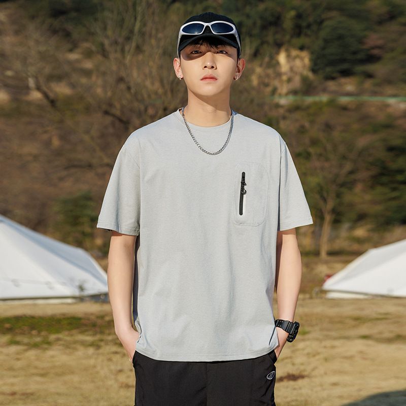 2025d Desang Men's Short T-Shirt Summer New American Style Loose Breathable Half Sleeve Plus Size Ice Silk Top_voghion.com