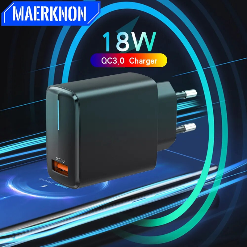 18W Fast Charging Power Adapter For iPhone 14 Xiaomi 13 Samsung Huawei Quick Charge 3.0 Mobile Phone USB_voghion.com