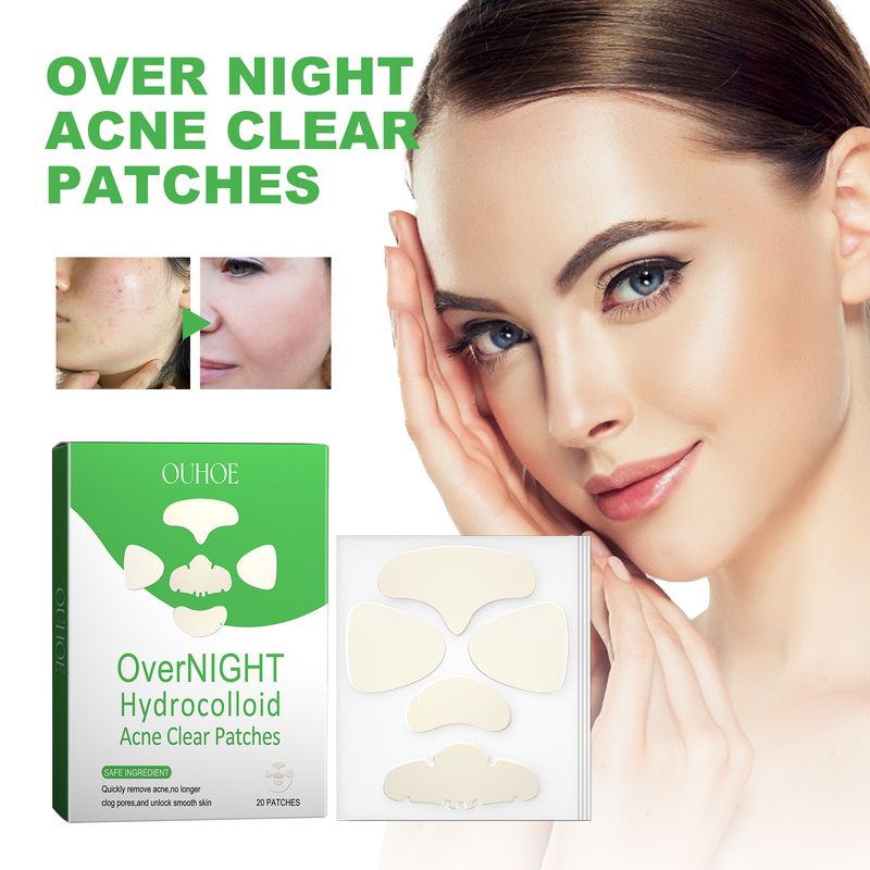 OUHOE Over Night Acne Clear Patches, Gently Repair Facial Pimples Closed Mouth Lightens Pimples Pits Pimples Marks Smooth Skin_voghion.com
