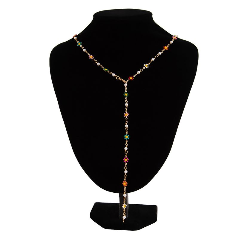Collier pour femme, petit collier en forme de Y, couleur fraîche, chaîne de clavicule en cuivre tridimensionnelle_voghion.com