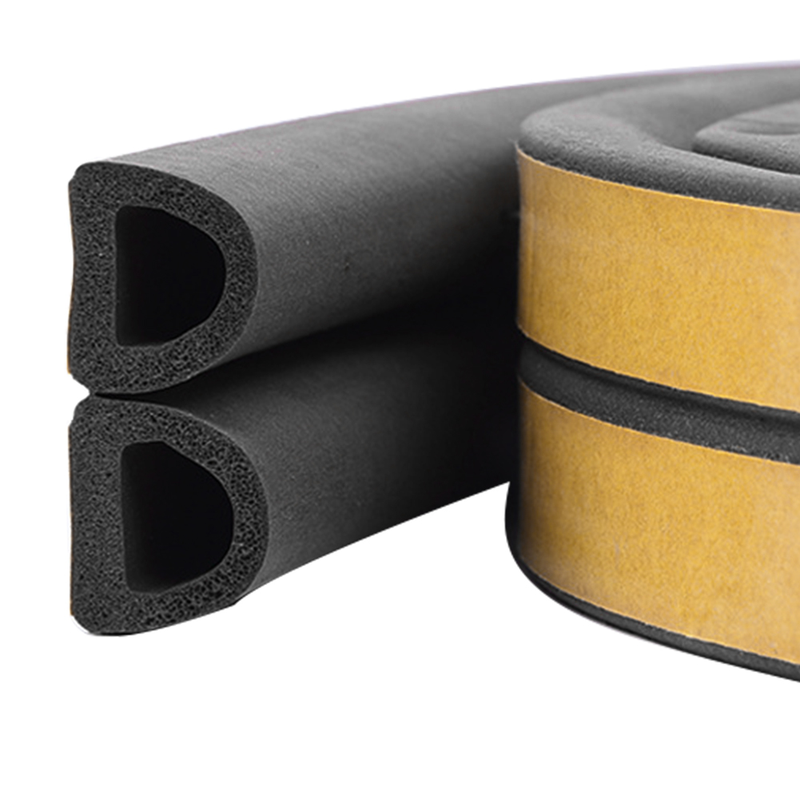 5 Meter Dichtungsstreifen, selbstklebend, Typ D, für Türen, Fenster, Dichtung, schalldichter Gummischaum-Dichtungsstreifen, abgedichteter Kollisionsstreifen_voghion.com