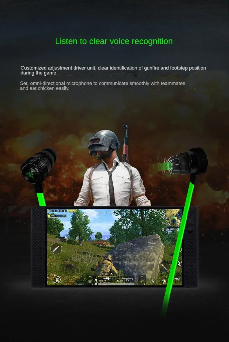 Razer HAMMERHEAD PRO V2 Wired Active Noise Cancellation Portable in-Ear with Microphone for Gaming Music Headphones_voghion.com