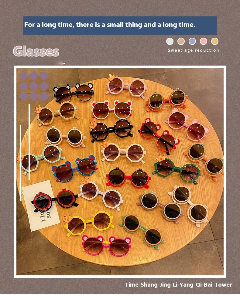Personalisierte Sonnenschutz-Sonnenbrille für Jungen und Mädchen, Baby-Cartoon-Sonnenbrille, vielseitige Sonnenbrille für den Außenbereich_voghion.com