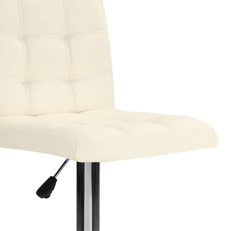 Bar Stools 1 Set Of 2, Counter Height Bar Stools, Square Cushion Bar Stools With Back, Footstool, Cafe, White, 2 Pieces_voghion.com