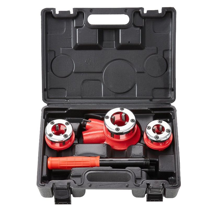 4 NPT Threader Threading Manual Tool NPT Pipe Threader NPT Pipe NPT Kit Ratcheting 2 Set 3PCS 3 Ratchet With 1 Portable 1 Pipe_voghion.com