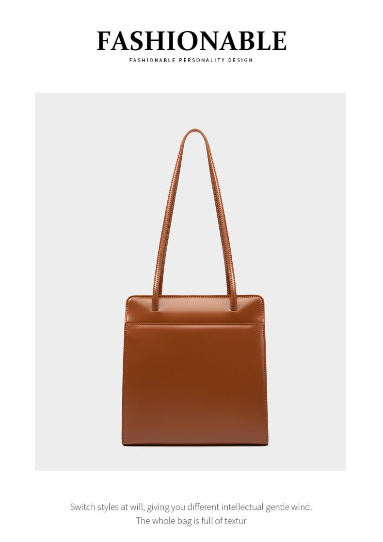 Borsa tote per l'inizio dell'autunno, borsa a secchiello in pelle di alta qualità, temperamento retrò, borsa rossa da donna_voghion.com