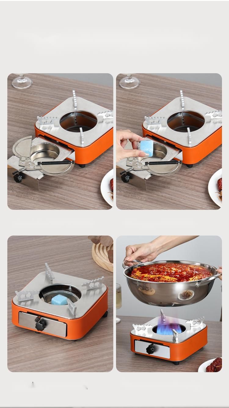 Restaurant commercial extérieur petit réchaud à alcool solide tiroir chauffage à chaud sec_voghion.com