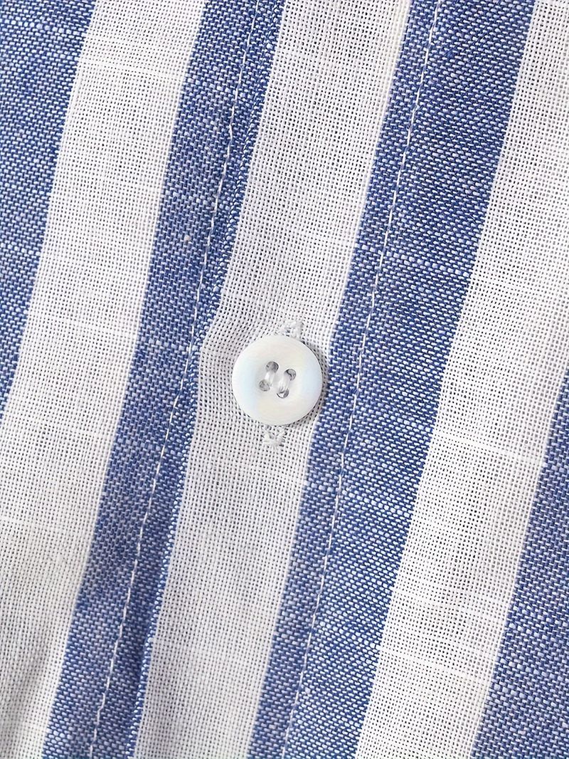 Lässiges, gestreiftes Langarmhemd zum Zuknöpfen für Herren – Baumwoll-Leinen-Mischung, leicht, atmungsaktiv, perfekt für Strandurlaube, Verabredungen und als Geschenk._voghion.com