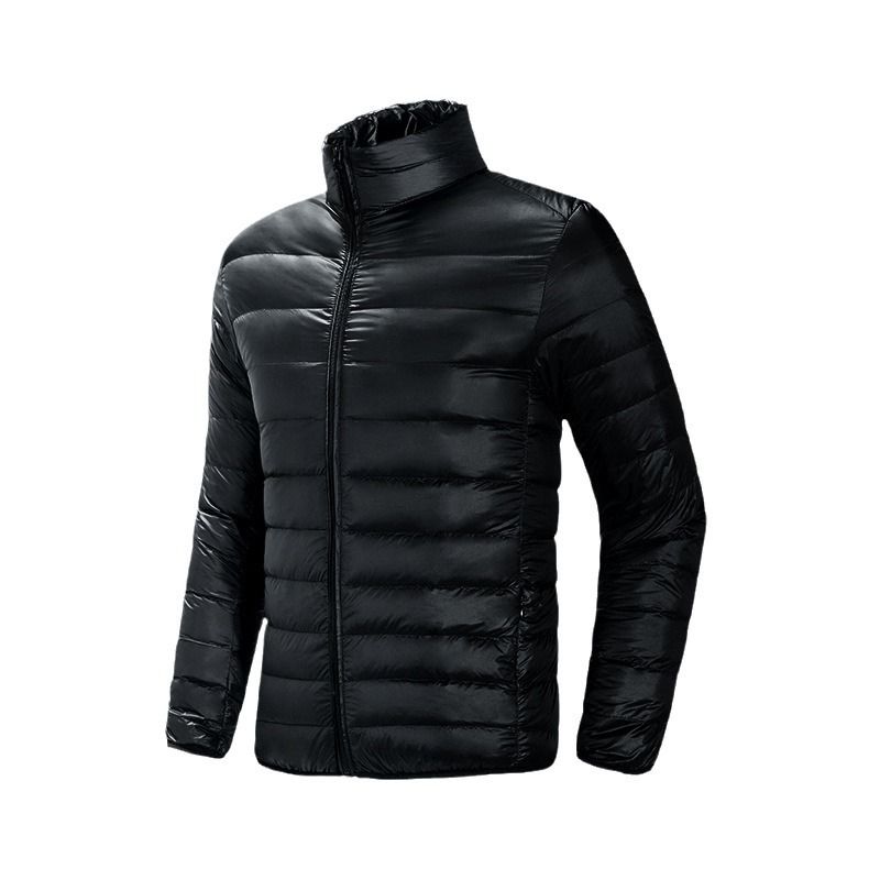 Winter lightweight stand up collar men's plus size youth white duck down shorts sports casual warm jacket_voghion.com